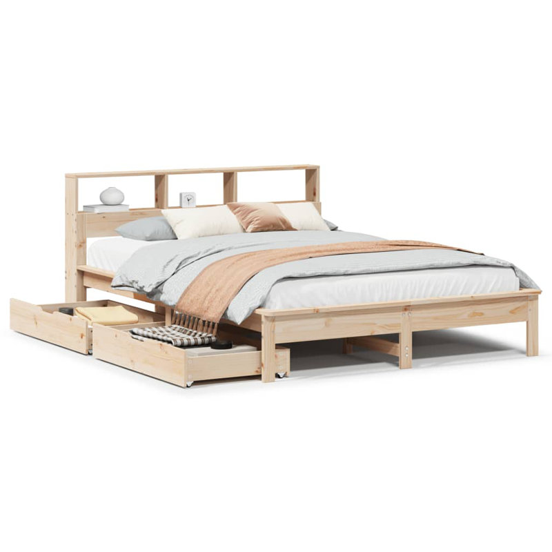 Juengel Solid Wood Storage Bed, Small Double (4'), Brown