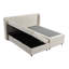 Grand lit en chenille beige Adonia avec rangement (matelas inclus)