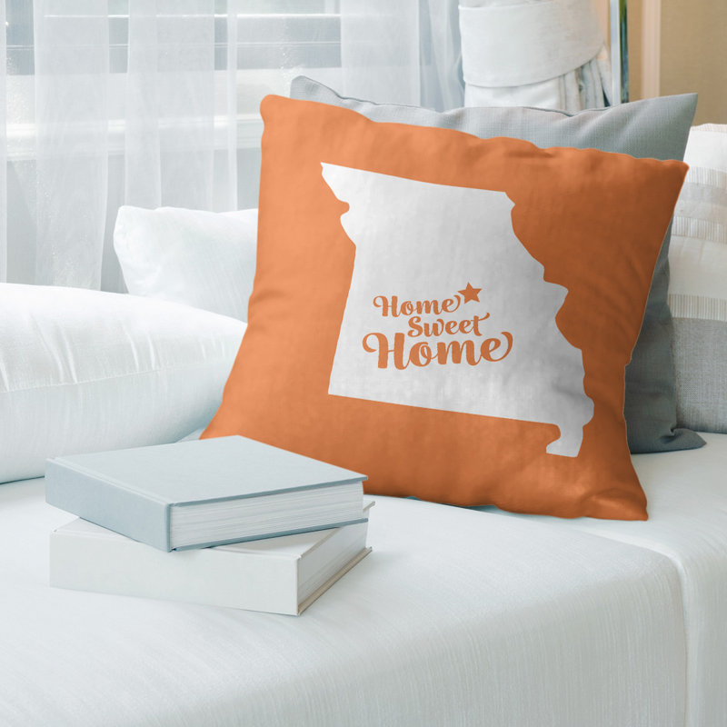 Coussin en lin home, Jefferson, 14 po x 14 po, Orange
