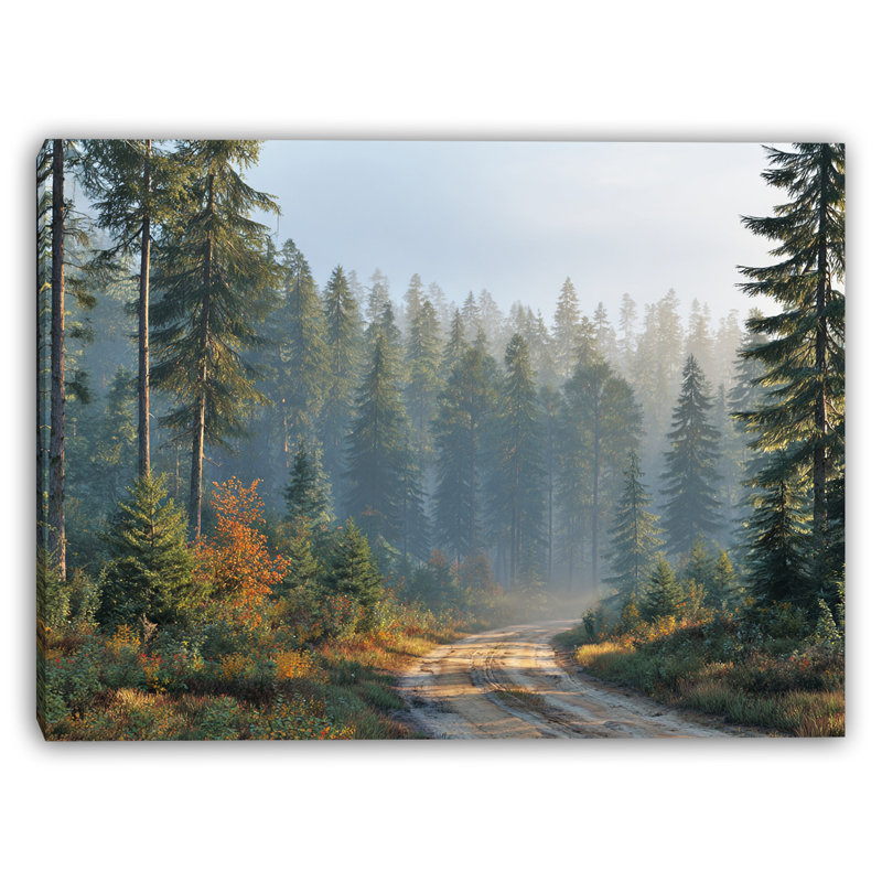 Whispering Pines Path - Art mural sur toile tendue, H 16 po x l 24 po