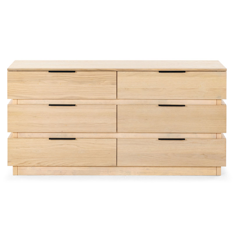 Titus 6 Drawer Stacked Dresser, Oak