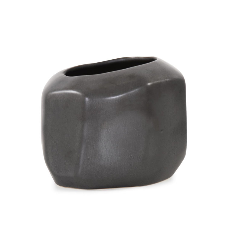 Gray Alamo Vase- Medium, 5" H x 8.5" x W x 6.25 D