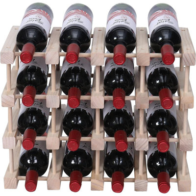Wooden Stackable Storage Modular Small Countertop Wine Rack Cabi...