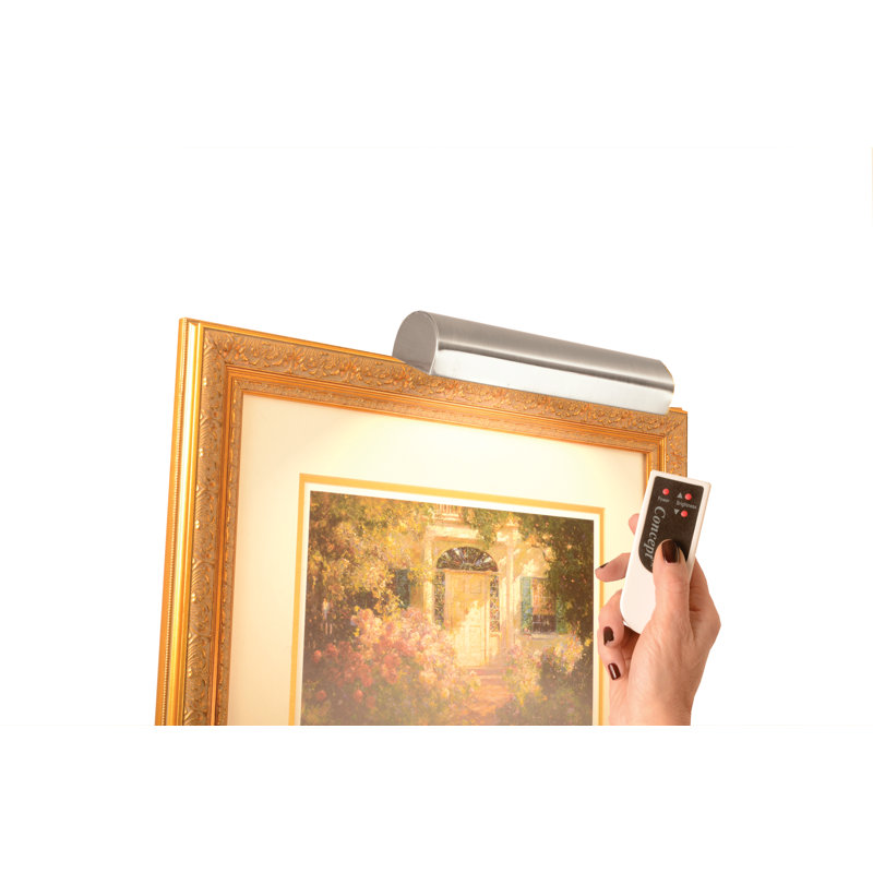 Luminaire pour tableau mural à DEL à intensité variable avec télécommande, H 1,87 po x l 11,5 po x P 7,5 po, Nickel satiné