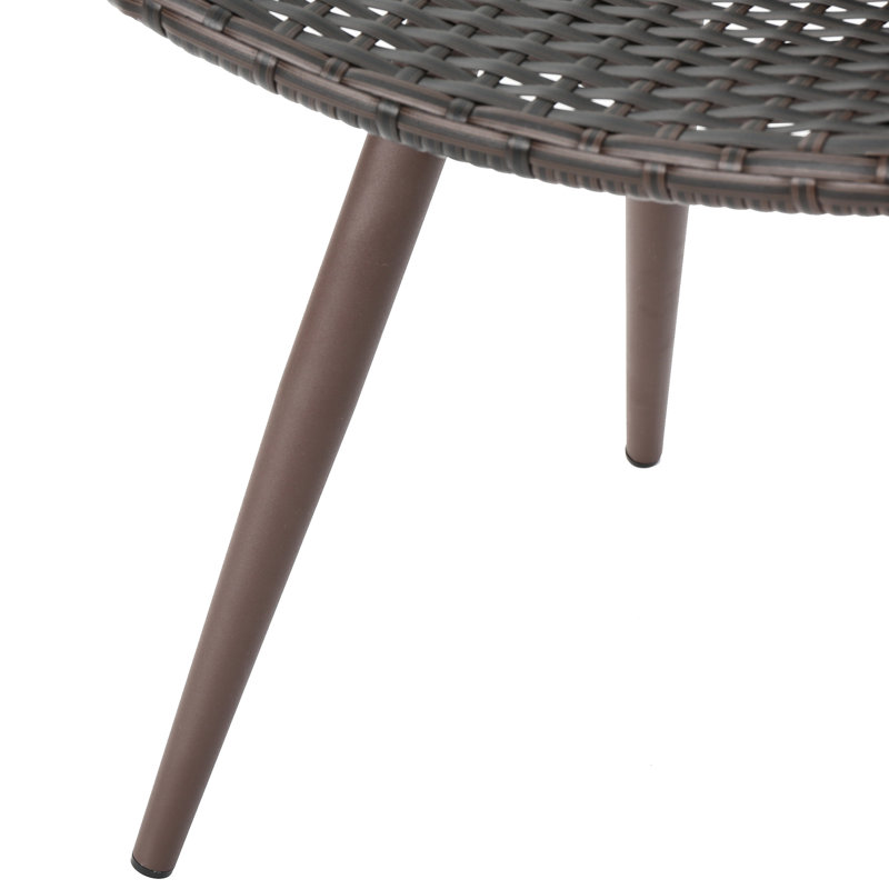 2Pcs Dining Seat , Brown Multi With Powder Coated Legs - Outdoor Furniture Patio Chair Pair, Stylish, Brown