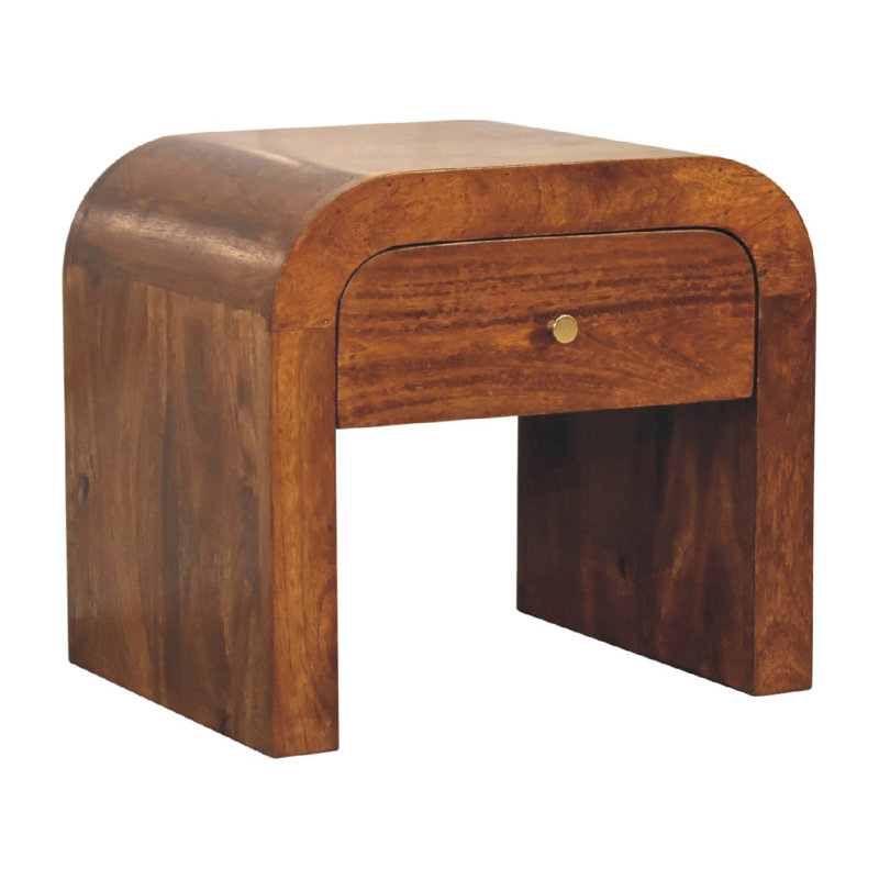 Aviance 18'' W Solid Wood Nightstand, Brown