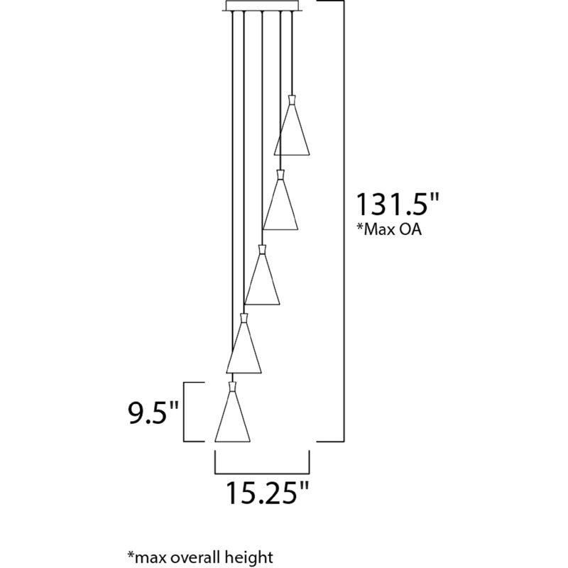 Laurens 5 - Light White/Metallic Gold LED Cluster Pendant