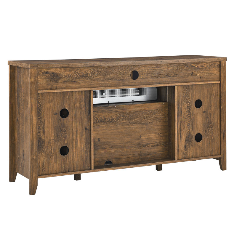 Meuble télé électrique pour foyer, 55 po Style récupéré. Chauffage 1500W. Économisez de l'énergie. Options d'effet de flamme. Console à bouton tactile, 55 po. Finition. 5 000 pi par heure. Double protection. Réaliste