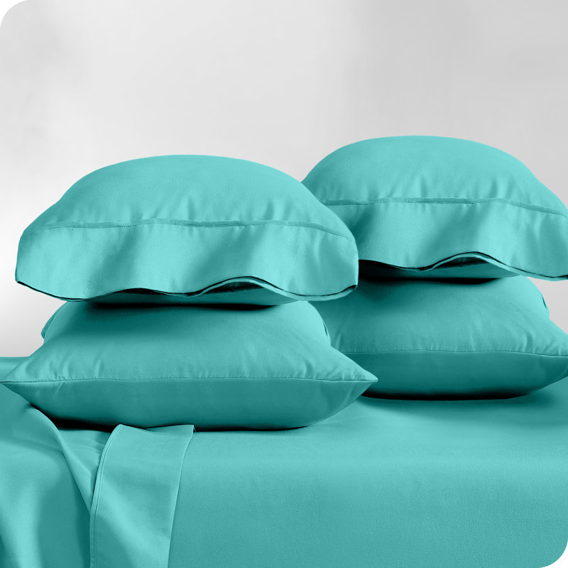 Ultra-Soft Microfiber Pillowcase, Turquoise, 4 Standard Pillowcases