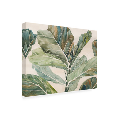 Peinture bolologienne figuier feuille III sur toile par Grace Popp, peinture