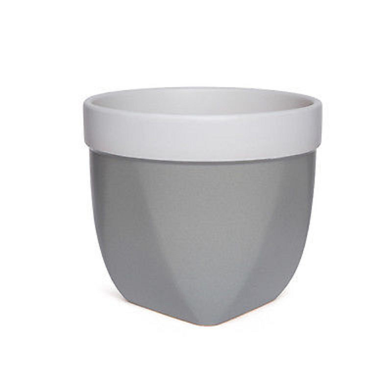 Pot de fleurs en céramique, Gris, H 6 po x l 6,5 po x P 6,5 po