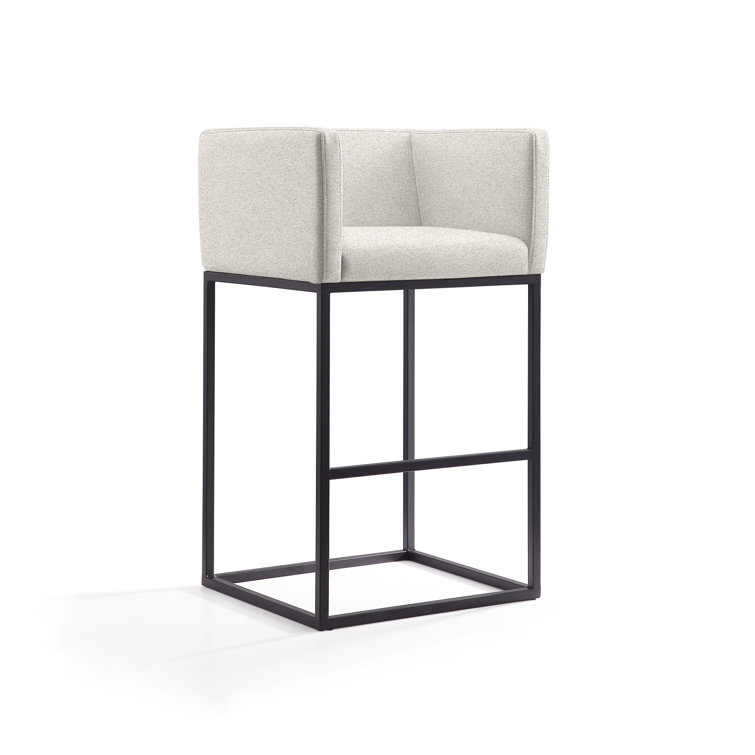 Upholstered Counter Stool with Metal Frame