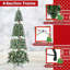 The Holiday Aisle® 7.5 Ft Artificial Christmas Tree Hinged With 560 Warm Led Lights & 267 Red Berries-2027985240