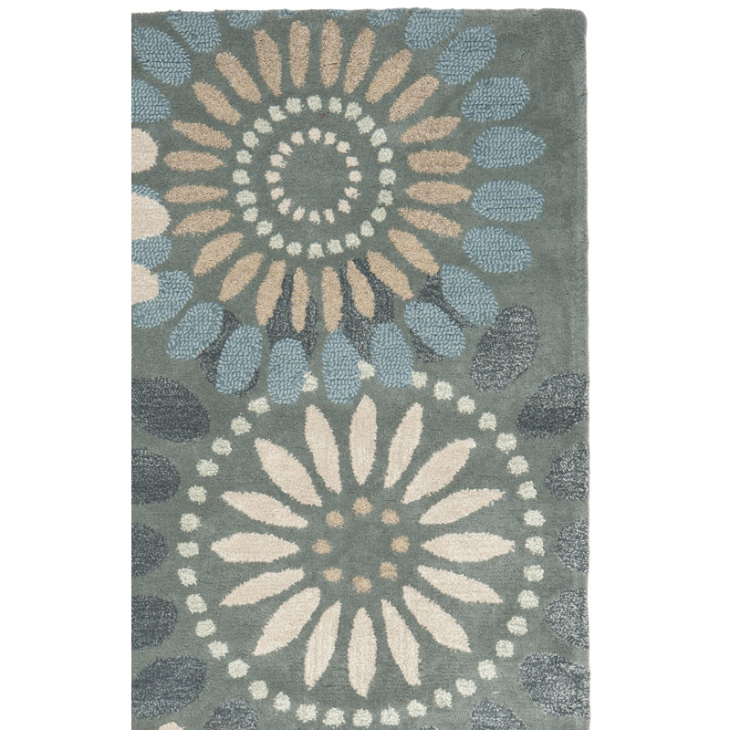 Arber Jardin Hand Tufted Wool Floral Rug, Rectangle 2' x 3'