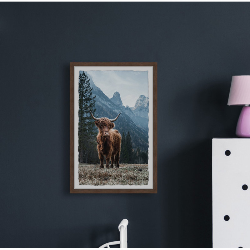Grazing Cattle - Single Picture Frame Print, 45cm H x 38cm W x 3.81cm D