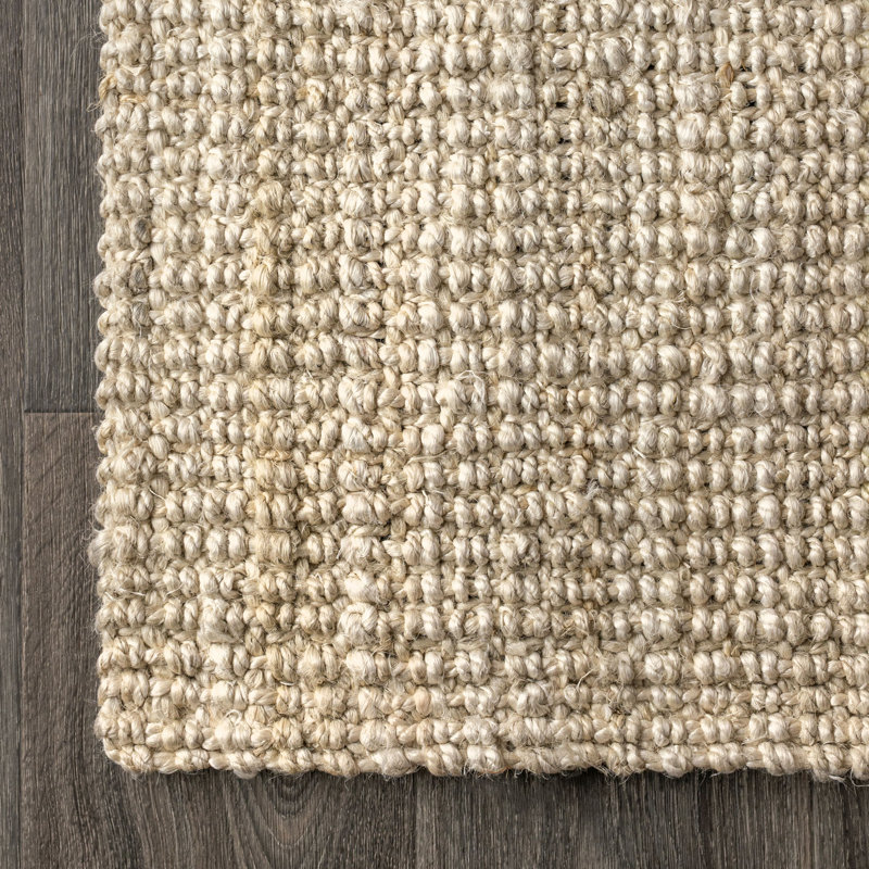 Ehmann Hand Woven Chunky Jute Ivory Rug, Rectangle 4' x 6'