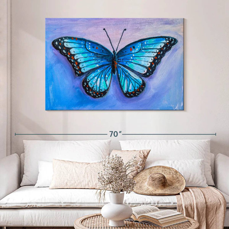 Brampt Blue Butterfly, 32" H x 48" W