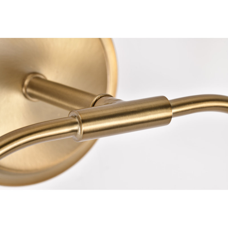 Lawrie - Vanity - Opal Glass, Burnished Brass, 2 Lights, 9.63" H x 16" W x 6.5" D