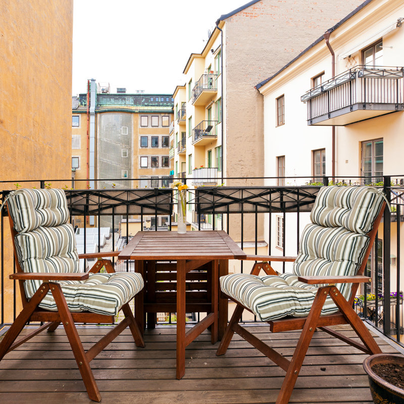 Indoor/Outdoor Seat/Back Cushion, Beige Stripes
