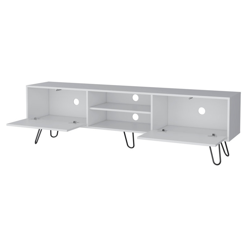 Hairpin Leg TV Rack, White