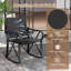 Ensemble de chaises berçantes 3 pièces avec 2 chaises berçantes et table d'appoint en verre trempé noir-283547767