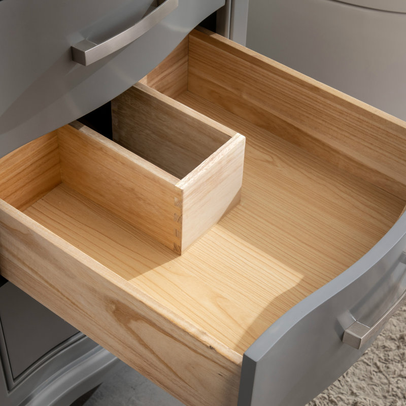 Ensemble de meuble-lavabo simple 24 po Goleta, Gris / nickel brossé