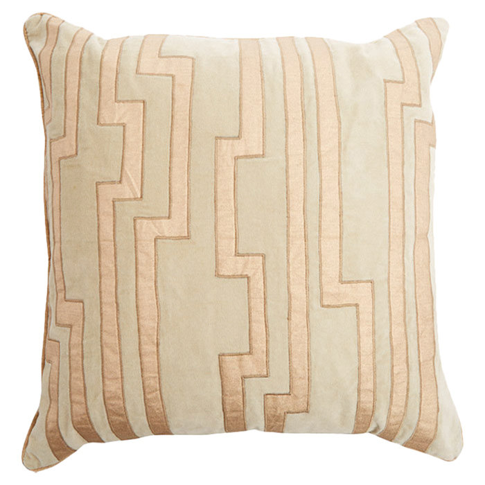 Kids Embroidered Square Cotton Velvet Throw Pillow