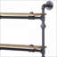 Tablette murale, chêne industriel à 5 niveaux et bois noir sableux + métal H 59,5 po x l 28,5 po x P 9,5 po | Bois et métal | Dossier ouvert
