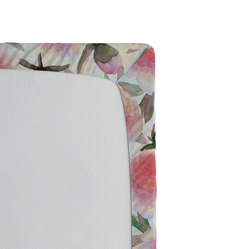 Drap-housse à motif floral Ambesonne, Drap-housse de taille très grand, Rose, ardoise, brun / floral