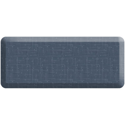 Tapis de cuisine anti-fatigue, motif de circuit moderne bleu marine