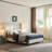 Albree Hoppe Modern Upholstered Platform Bed With Wingback Headboard-2010902660-2010902656