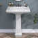 Ogonbrick 26'' Vitreous China Rectangular Bathroom Pedestal Sink with Overflow in White