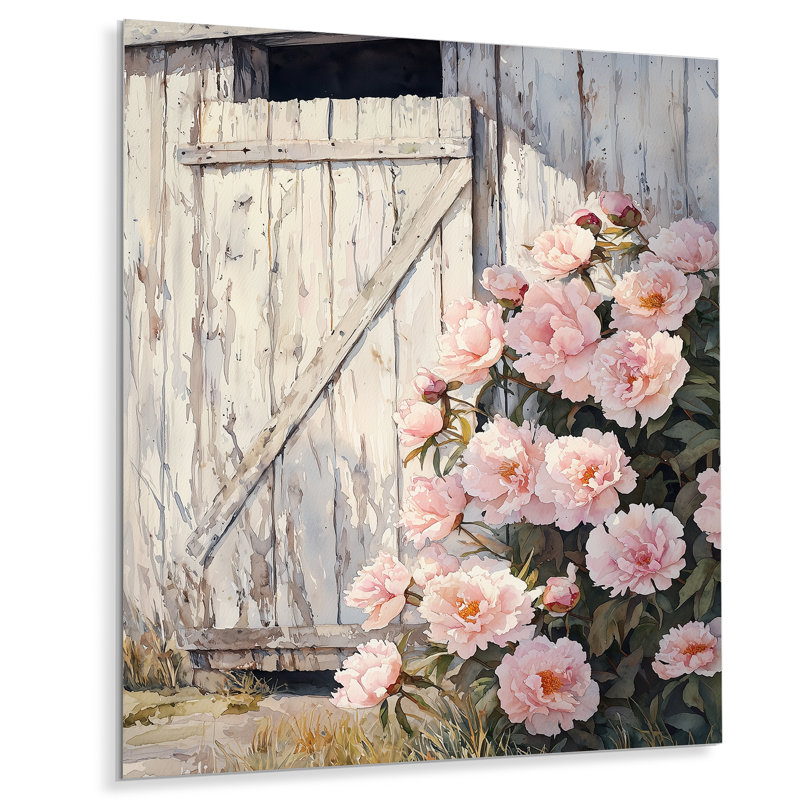 Pivoines par la Milking Barn V - pivoines, décoration murale en métal, H 20 po x l 12 po