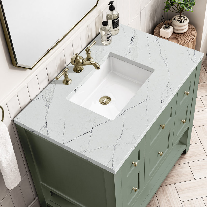 Breckenridge 36'' W Single Vanity, Ethereal Noctis, Smokey Celadon, 8" Widespread