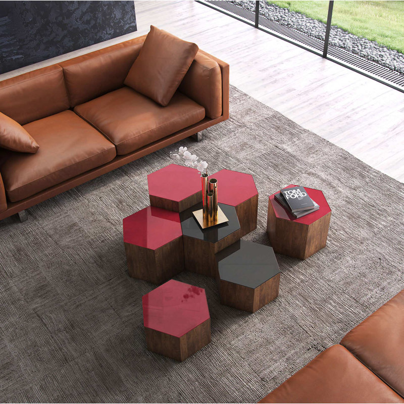 Centre Coffee Table, 14" H x 18" L x 18" W, Glossy Chateau Gray