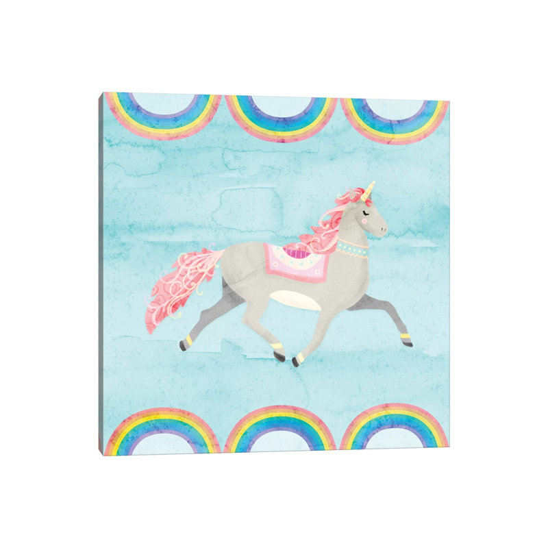 Rainbow Unicorn I by Noonday Design - Wrapped Canvas Gallery-Wrapped Canvas Giclée, 30.48 cm H x 30.48 cm W