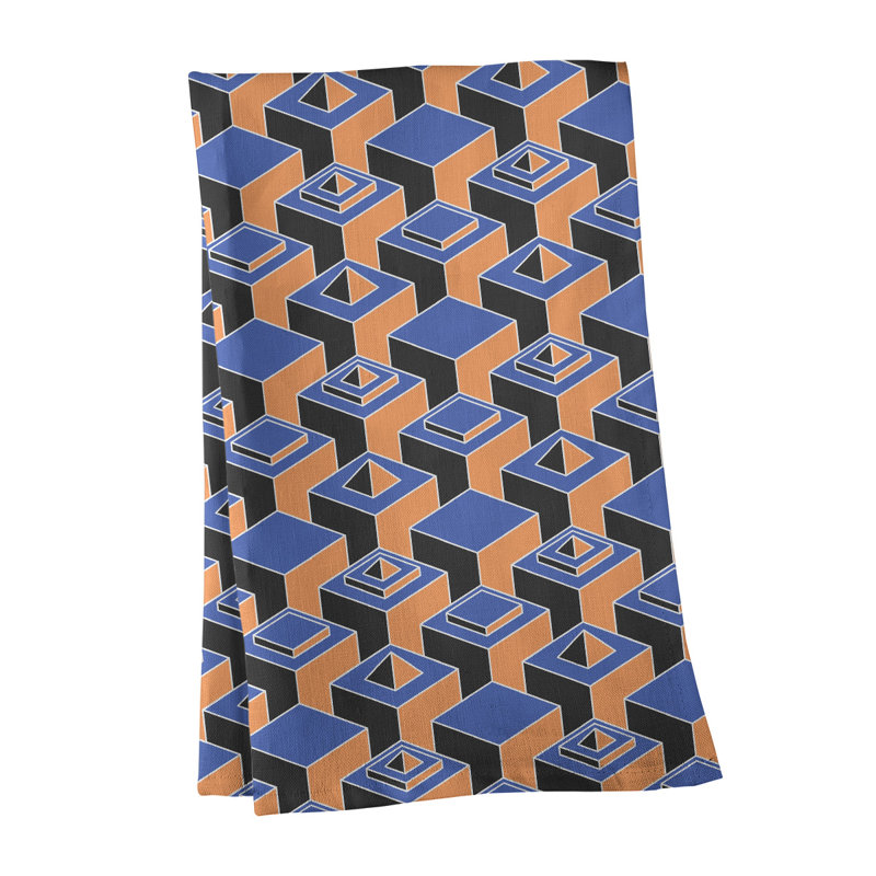 Patricia Geoffrey Tea Towel Kitchen Towel, Orange/Purple, Cotton Twill