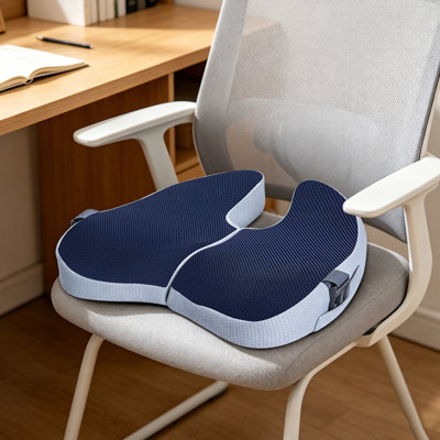 Soft Seat Cushion Portable Memory Foam Office Seat Slow Rebound Breathable Mesh Car Seat Pad for Office Car Stadium Flight Use