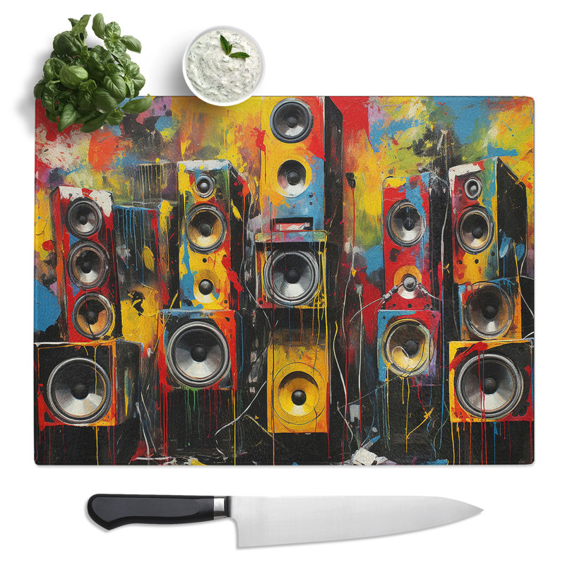 Speakers Expressionism  Glass Chopping Board