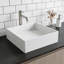 Lavabo de salle de bain vasque carré blanc mat L 15 po x l 15 po x H 5 po Montauk
