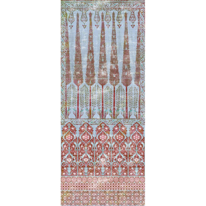 Tissu de jardin repose-pieds fantaisie Topkapi, Jardin turquoise