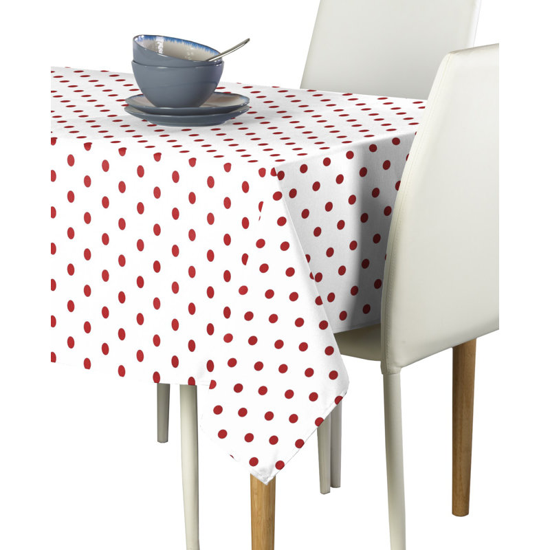 Mccafferty Dots Milliken Signature Tablecloth, 84" L x 60" W, Red