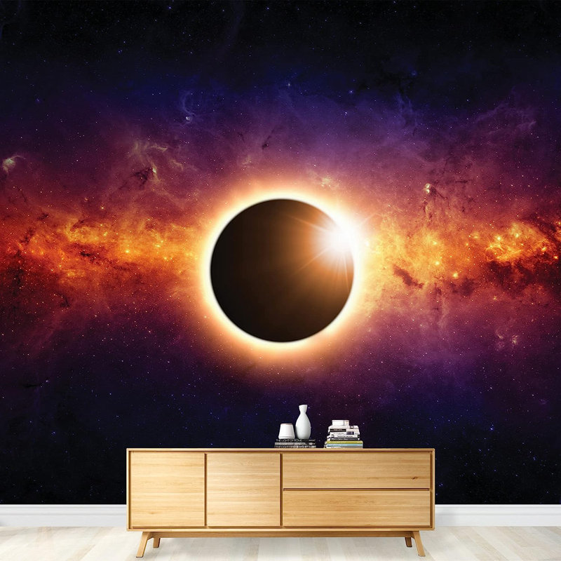 Planet In Outer Space Galaxy Peel & Stick Clear Border, 100" L x 144" W