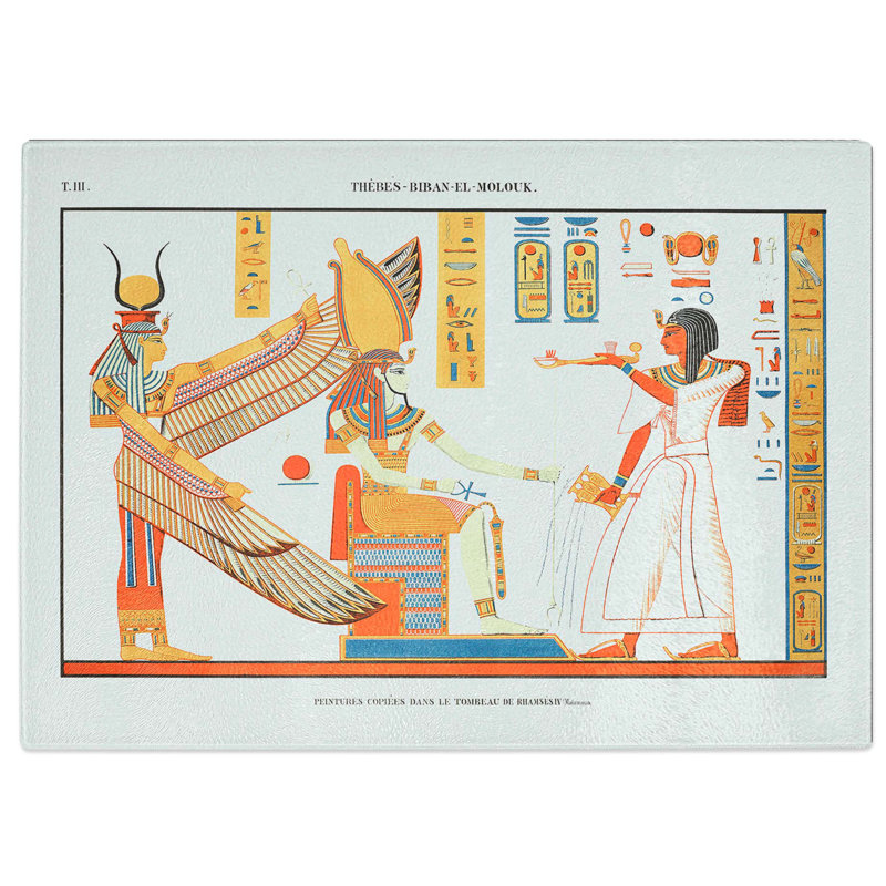 Tempered Glass Tomb of Ramses Iv by J.F. Champollion Chopping Board, 28.5 cm W x 20 cm L