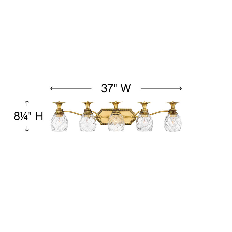 BATH PLANTATION Bath Five Light, Burnished Brass