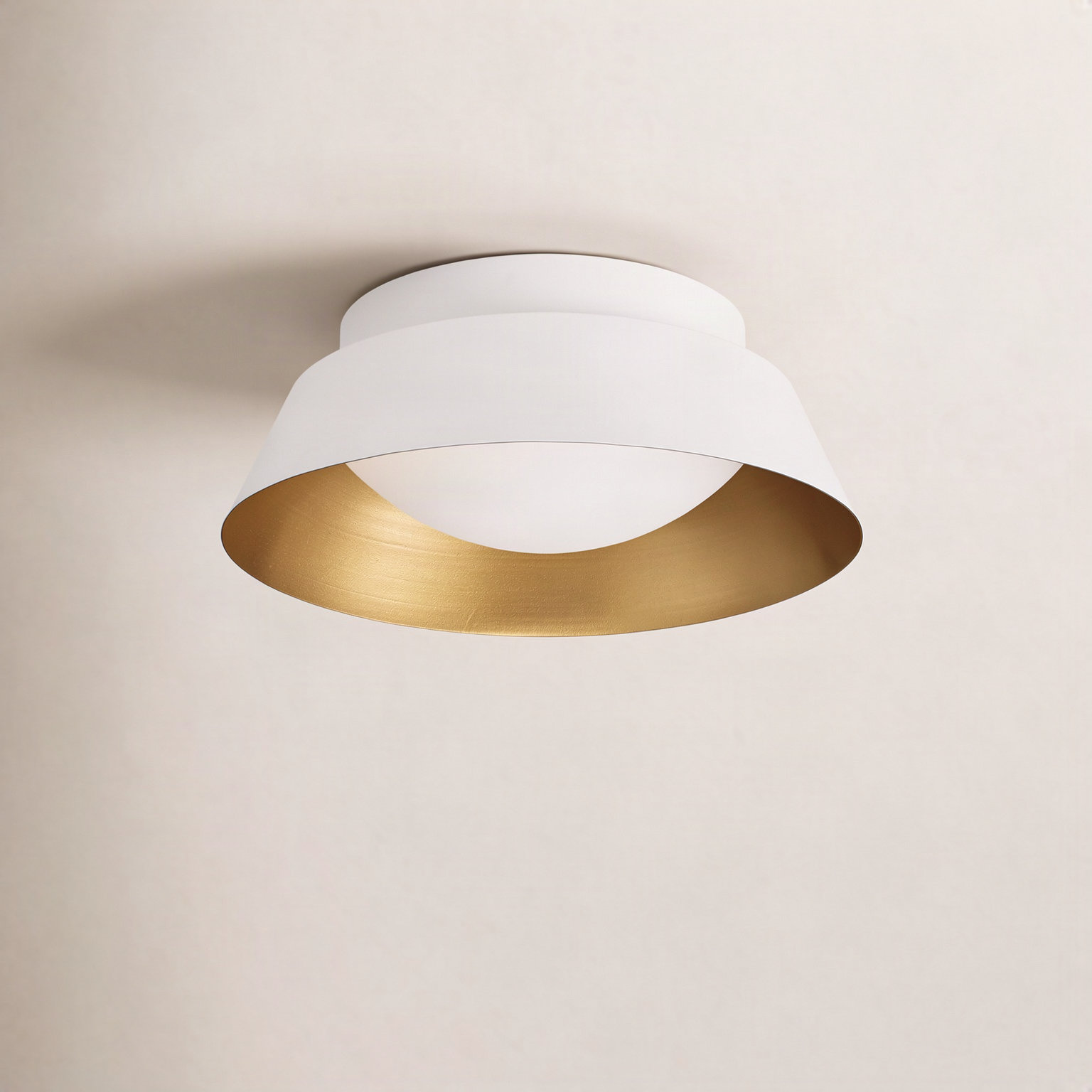 2-Light Flush Mount, White
