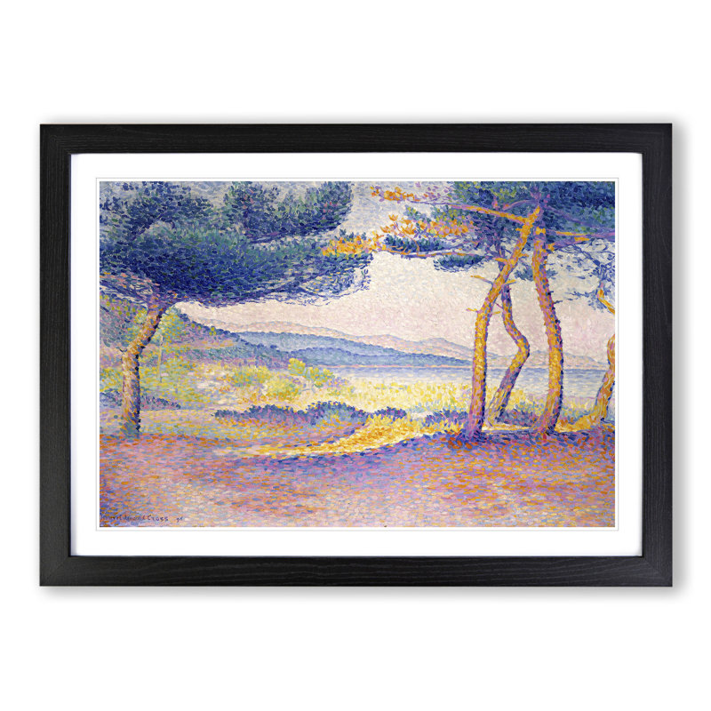 Pines Along the Shore by Henri-Edmond Cross - Framed Print, 36cm H x 48cm W x 2cm D, Black Framed