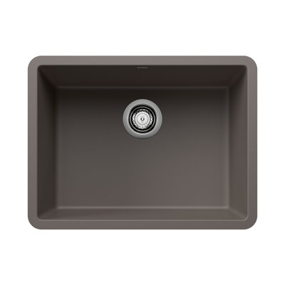 Évier de cuisine encastré à simple cuve 24 po Precis SILGRANIT - Gris volcan
