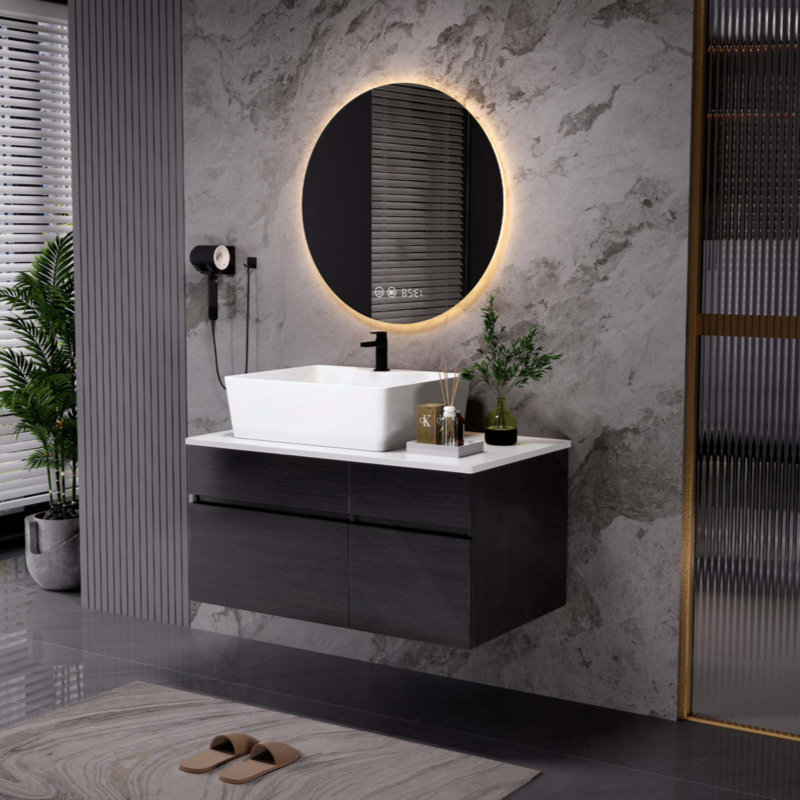 Floating Single Small Bathroom Vanity With Sink