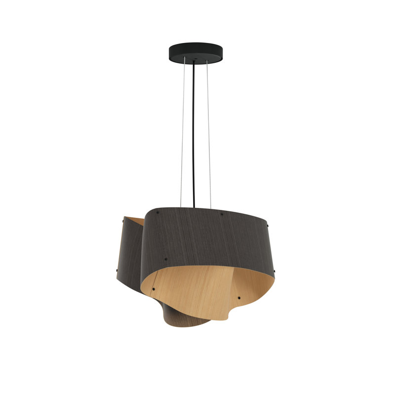 Luminaire suspendu Carlotta, Ébène / bois de frêne